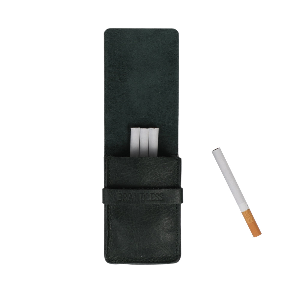 King Size Tan Genuine Leather Cigarette Carrying Case By Brune & Bares